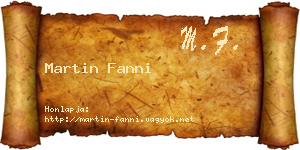 Martin Fanni névjegykártya